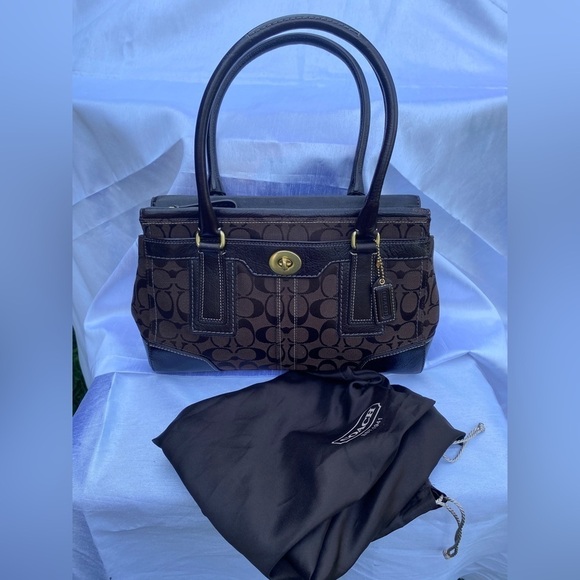 Coach 11062  Hampton Signature Handbag Brown on Brown - Picture 3 of 16